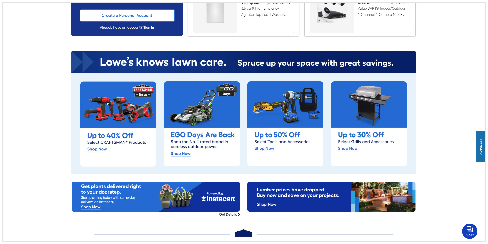 Lowes Home Page